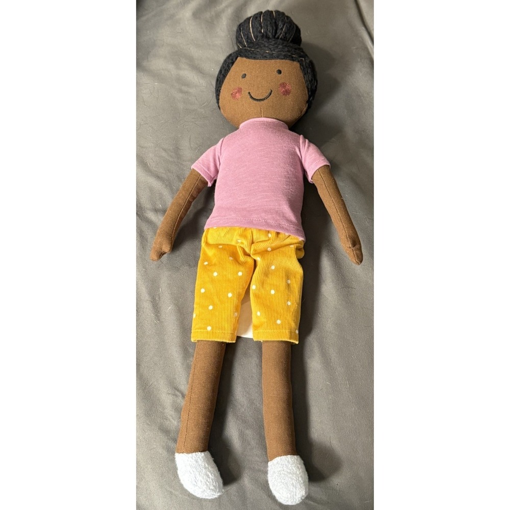 Pillowfort Plush Girl Doll w/ Purple Shirt Yellow Shorts Pillow 20" New